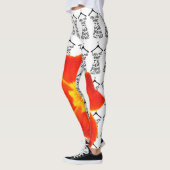 Womens Yoga Stretch Leggings Oranje Bloem (Links)