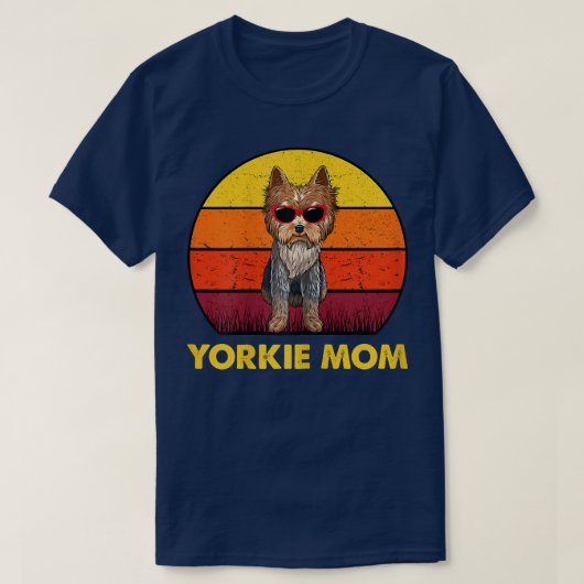 Womens Yorkie Mama Retro Yorkshire Terrier T-shirt (Design voorkant)