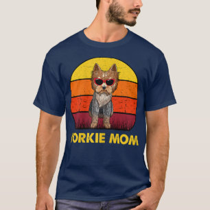Womens Yorkie Mama Retro Yorkshire Terrier T-shirt