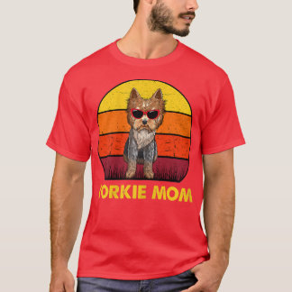Womens Yorkie Mama Retro  Yorkshire Terrier T-shirt