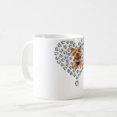 Womens Yorkshire Terrier Lover Dog Paw Design Hear Koffiemok (Voorkant links)