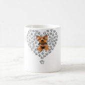 Womens Yorkshire Terrier Lover Dog Paw Design Hear Koffiemok (Center)