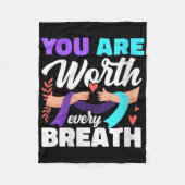Womens You Are Worth Every Breath Depression Aware Fleece Deken (Voorkant)
