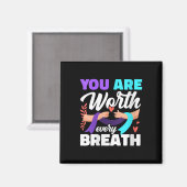 Womens You Are Worth Every Breath Depression Aware Magneet (Voorkant / Achterkant)