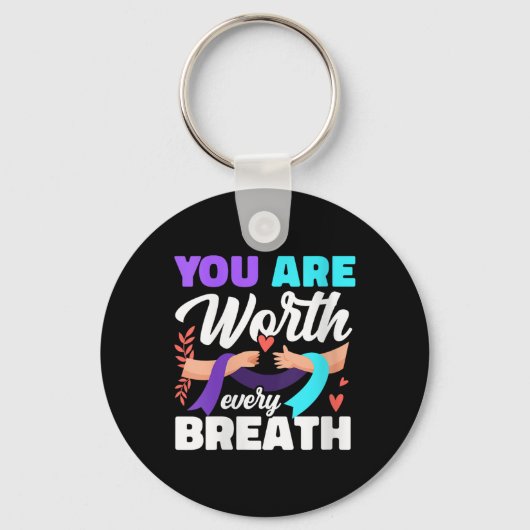 Womens You Are Worth Every Breath Depression Aware Sleutelhanger (Voorkant)