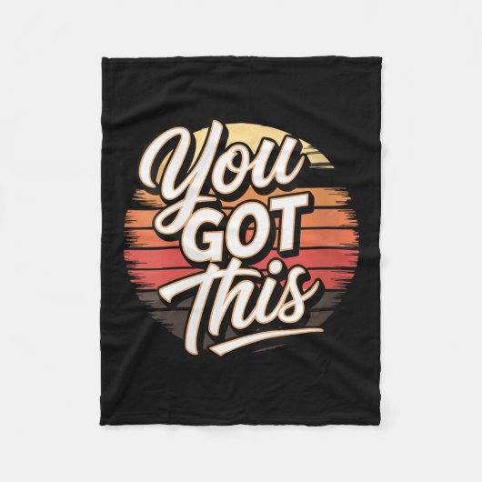 Womens You Got This – Retro-insred Motivational V- Fleece Deken (Voorkant)