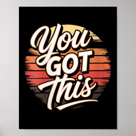Womens You Got This – Retro-insred Motivational V- Poster (Voorkant)