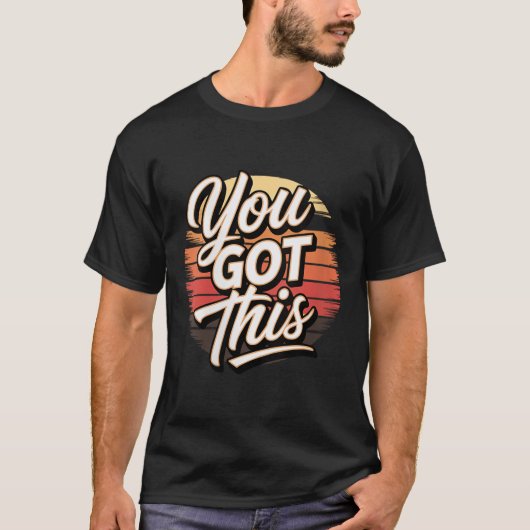Womens You Got This – Retro-insred Motivational V- T-shirt (Voorkant)
