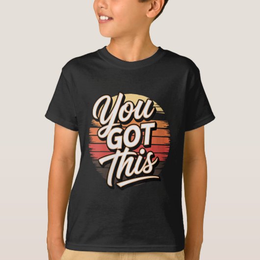 Womens You Got This – Retro-insred Motivational V- T-shirt (Voorkant)