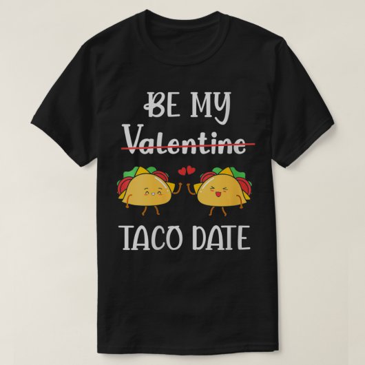 Womens zijn mijn Valentijn Taco Date Lover Heart V T-shirt (Design voorkant)