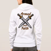 Womens zip van het Faith Biblical Quote Hoodie (Achterkant)