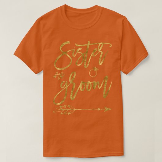 Womens Zuster van het Shirt van de Bride met Pijl  (Design voorkant)