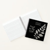 Womens Zwart & Zilver Botanisch Christelijk Tijdsc Notitieboek (Binnen)