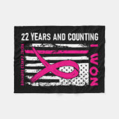 Won Borstkanker Overlevende 22 Jaar Jubileum Cou Fleece Deken (Voorkant (Horizontaal))