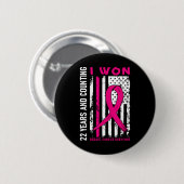 Won Borstkanker Overlevende 22 Jaar Jubileum Cou Ronde Button 5,7 Cm (Voorkant /achterkant)