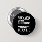 Won Get Over It Amerikaanse vlag grappig Biden Har Ronde Button 5,7 Cm (Voorkant /achterkant)