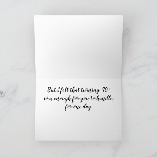 WON SPELT GEEN SONG **70th BIRTHDAY CARD** Kaart (Binnen)