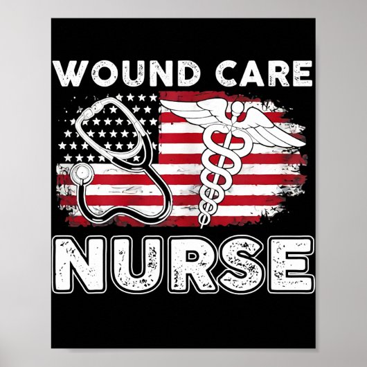 Wond Care Nursing American Flag Juli Poster (Voorkant)