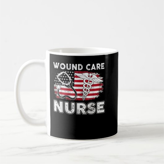 Wond Care Nursing American Flag op 4 juli Koffiemok (Links)