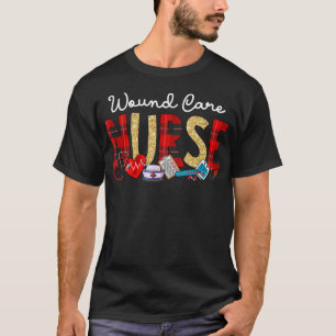 Wond Care verpleegster Glitter Love Heart Stethosc T-shirt