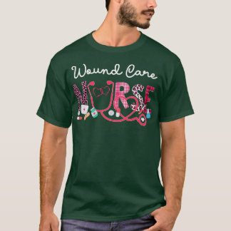Wond Care verpleegster Leopard Pset Love Heart Ste T-shirt