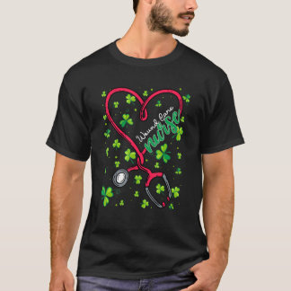 Wond Care verpleegster St Patricks Day Love Stetho T-shirt