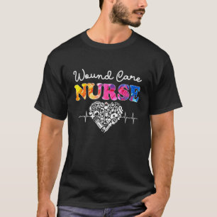 Wond Care verpleegster Watercol Love Heart Stethos T-shirt