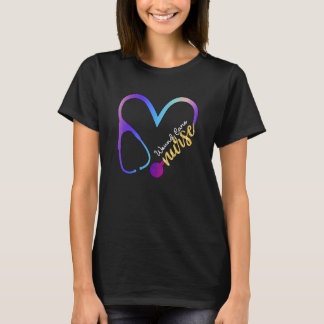 Wond Care verpleegster Watercol Love Heart Stethos T-shirt