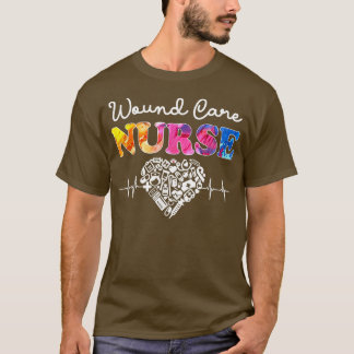 Wond Care verpleegster Watercol Love Heart Stethos T-shirt