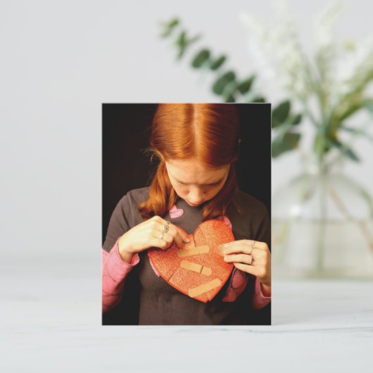 Wond hart briefkaart (Staand voorkant)