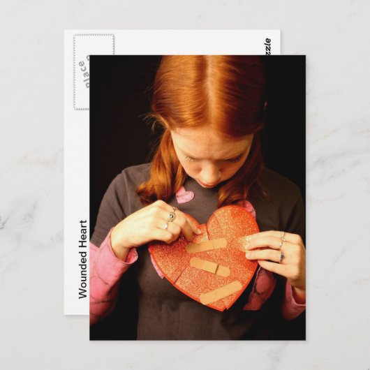Wond hart briefkaart (Voorkant / Achterkant)