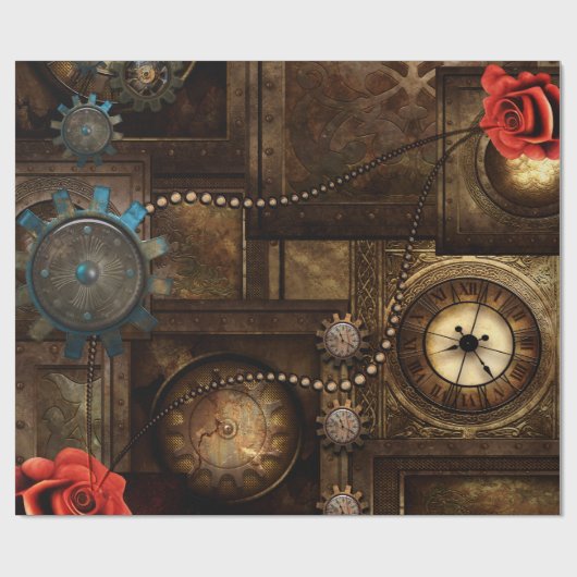Wondeful steampunk-ontwerp cadeaupapier (Vlak)
