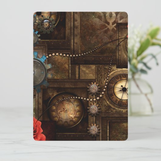Wondeful steampunk-ontwerp kaart (Staand voorkant)