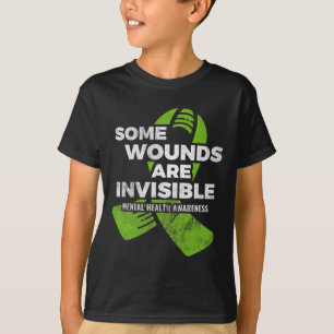 Wonden onzichtbaar mentaal gezondheidsbewustzijn p t-shirt