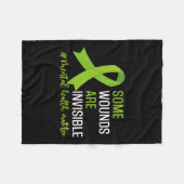 Wonden zijn onzichtbaar mentaal gezondheidsbewustz fleece deken (Voorkant (Horizontaal))