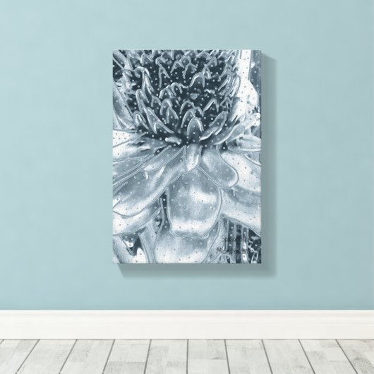 Wonder Ananas Bloem Uitgerekt Canvas Print (Insitu (Houten vloer))