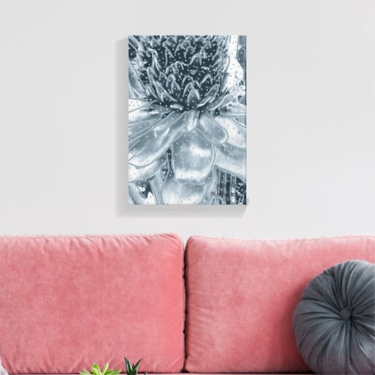 Wonder Ananas Bloem Uitgerekt Canvas Print (Insitu (Woonkamer))