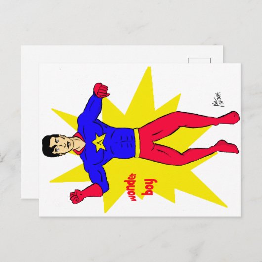 Wonder Boy Briefkaart (Voorkant / Achterkant)