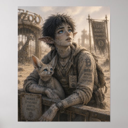Wonder / Dierenverzorger / Woestijn Dierentuin Poster (Voorkant)