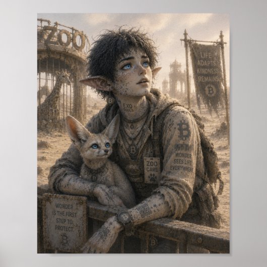 Wonder / Dierenverzorger / Woestijn Dierentuin Poster (Voorkant)