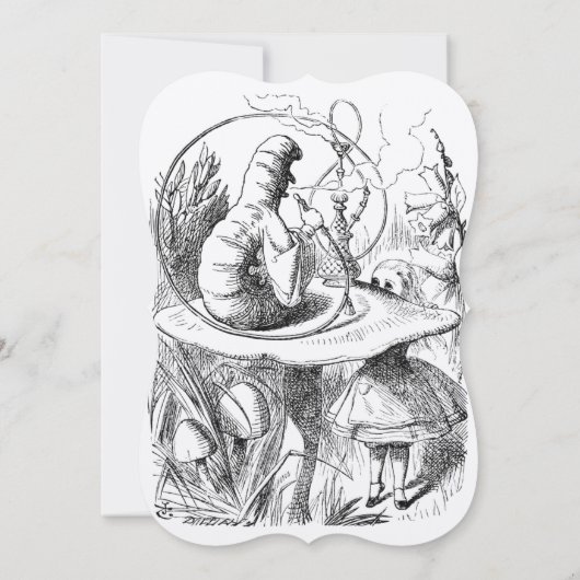 Wonder- Elegant Alice in Wonderland Uitnodiging (Achterkant)