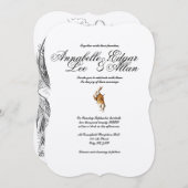 Wonder- Elegant Alice in Wonderland Uitnodiging (Voorkant / Achterkant)