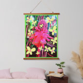 Wonder Flower Scroll Art Hout Bovenwerk Wandtapijt Hangend Wandkleed (Slaapkamer)