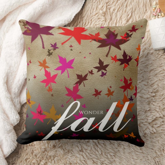 Wonder Herfst Multi-Colored Autumn Leaves op Canva Kussen (Deken)