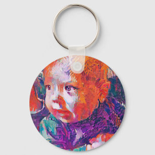 wonder in de ogen van een baby fel A.I. Sleutelhanger