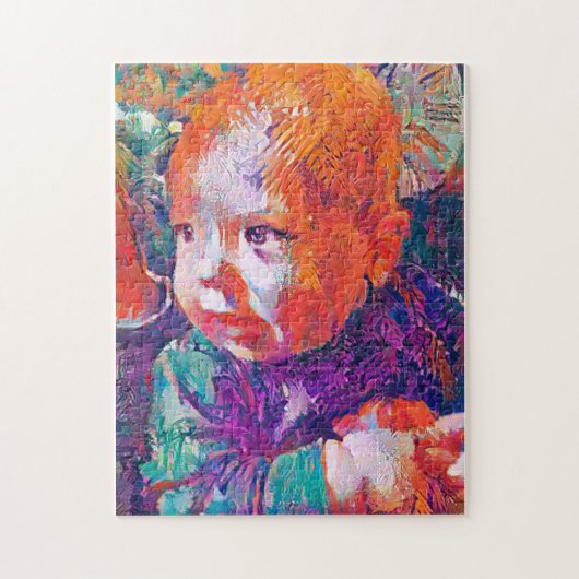 wonder in de ogen van een baby - griezelige puzzel legpuzzel (Verticaal)