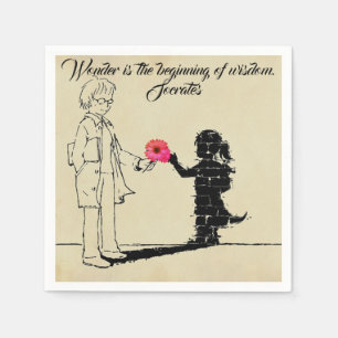 Wonder is het begin van de Wisdom Party Napkins Servet
