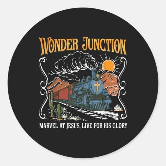 Wonder Junction Marvel At Jesus Christian Summer B Ronde Sticker (Voorkant)