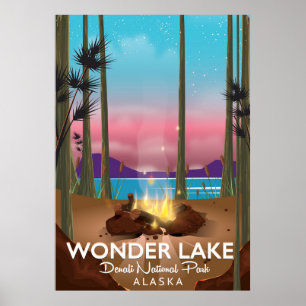 Wonder Lake, Denali nationaal park Alaska Poster