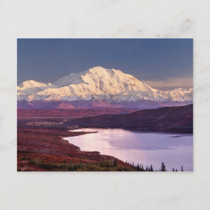 Wonder Lake en Mt. Denali bij zonsopgang in Briefkaart